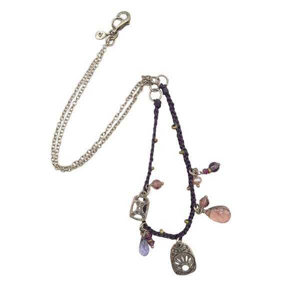 Silpada Sterling Silver Gem Stone Pearl Charm Pendant Necklace, 16" Long - Picture 6 of 6